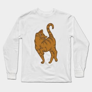 Begging for Pettings--Orange Tabby Style Long Sleeve T-Shirt